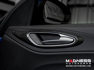 Alfa Romeo Giulia Interior Door Handle Surround Trim Kit - Carbon Fiber - Feroce Carbon